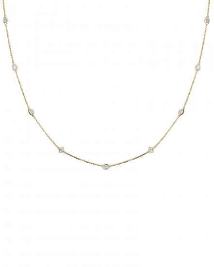 MARQUISE PEAR PRINCESS CUT DIAMOND BY THE YARD NECKLACE (TN428)